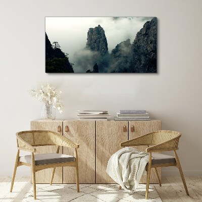 Misty mountain landscape Canvas wall art