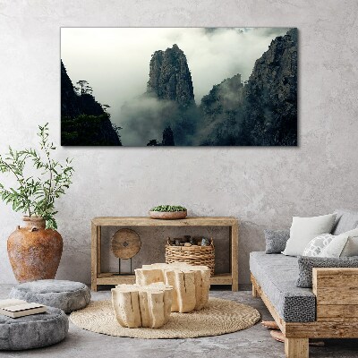 Misty mountain landscape Canvas wall art