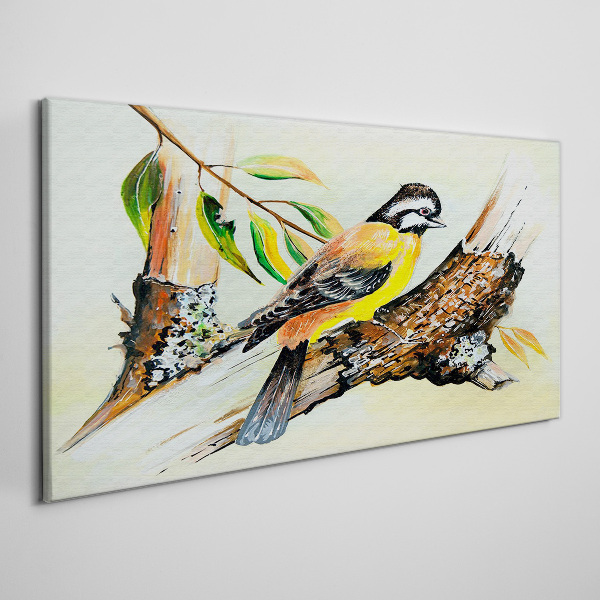 Bird on a branch Print on canvas