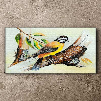 Bird on a branch Print on canvas