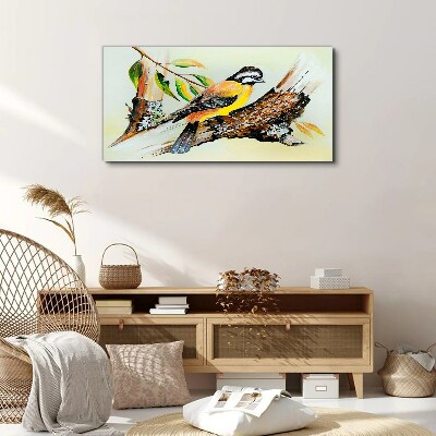 Bird on a branch Print on canvas