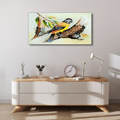 Bird on a branch Print on canvas