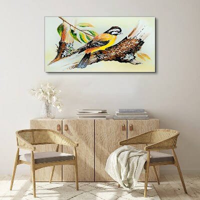 Bird on a branch Print on canvas