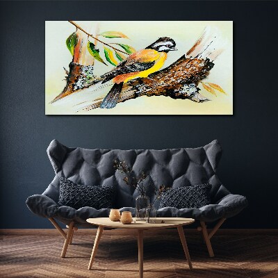 Bird on a branch Print on canvas