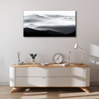 Misty mountain panorama Canvas wall art