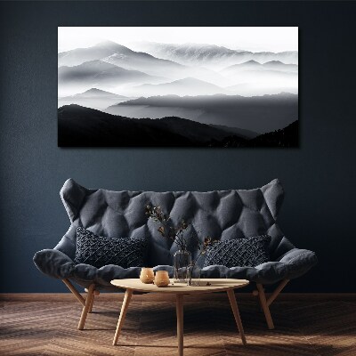 Misty mountain panorama Canvas wall art