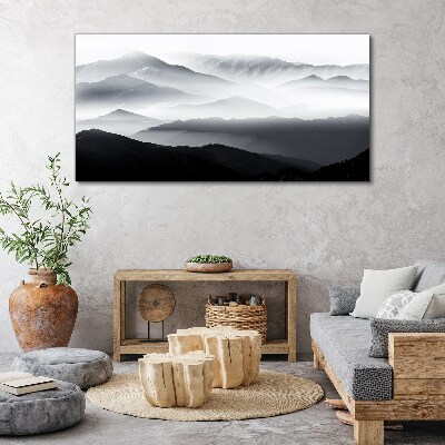 Misty mountain panorama Canvas wall art