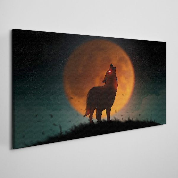 Wolf under the Moon Canvas wall art