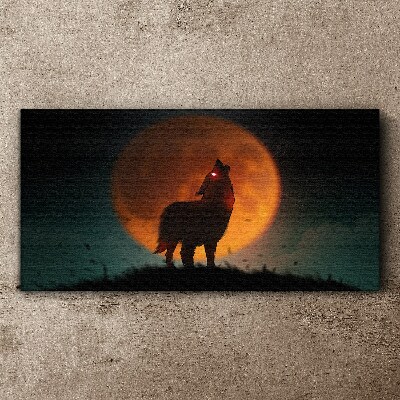 Wolf under the Moon Canvas wall art