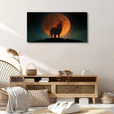 Wolf under the Moon Canvas wall art