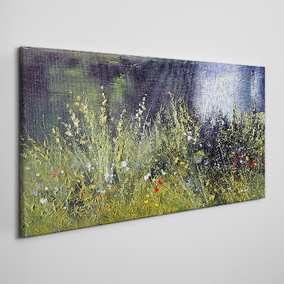Flower meadow in the light Print on canvas