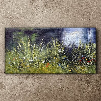 Flower meadow in the light Print on canvas