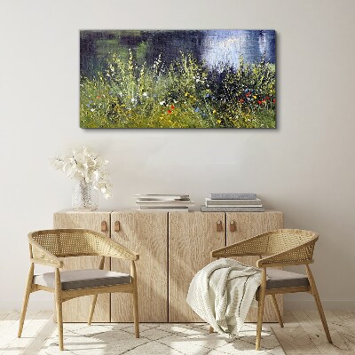 Flower meadow in the light Print on canvas