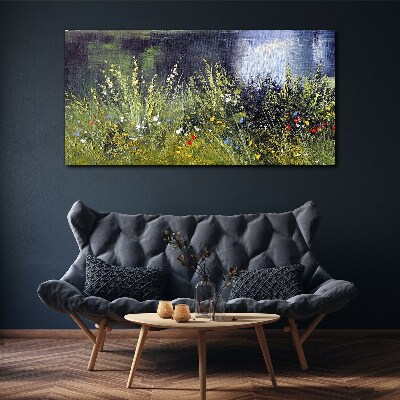 Flower meadow in the light Print on canvas