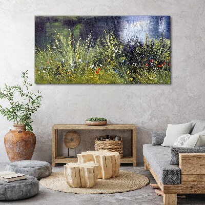 Flower meadow in the light Print on canvas