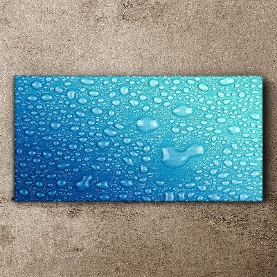 Water drops on a blue background Canvas wall art