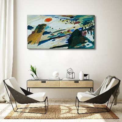 Abstract landscape with sun Print on canvas