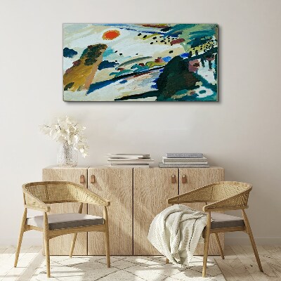 Abstract landscape with sun Print on canvas