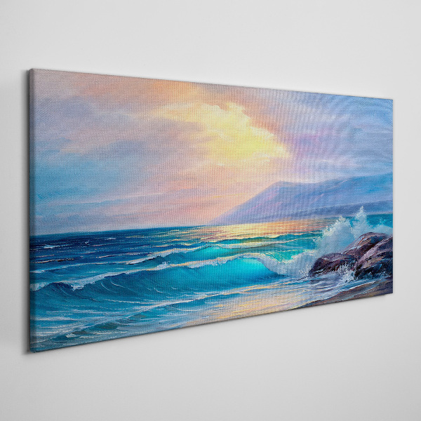 A quiet morning by the ocean Print on canvas
