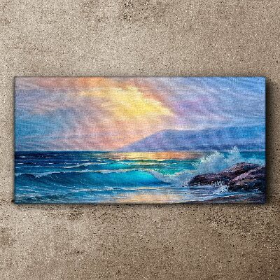 A quiet morning by the ocean Print on canvas