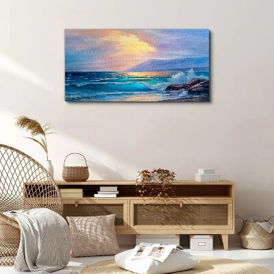A quiet morning by the ocean Print on canvas