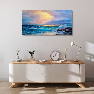A quiet morning by the ocean Print on canvas