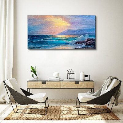 A quiet morning by the ocean Print on canvas