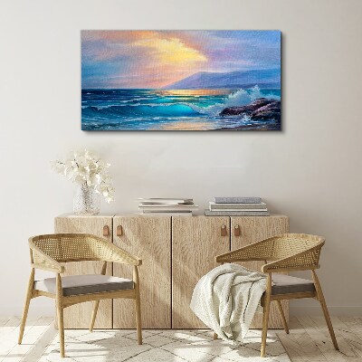 A quiet morning by the ocean Print on canvas