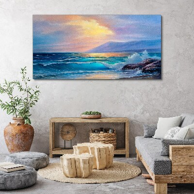 A quiet morning by the ocean Print on canvas