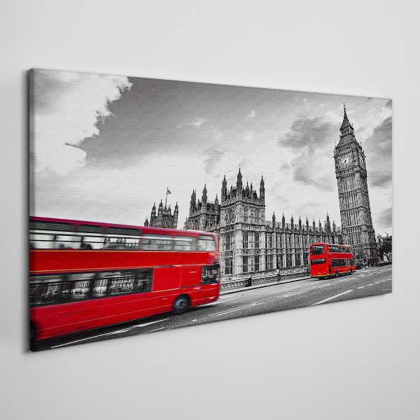 Red bus in London Canvas wall art