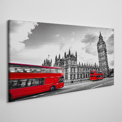 Red bus in London Canvas wall art