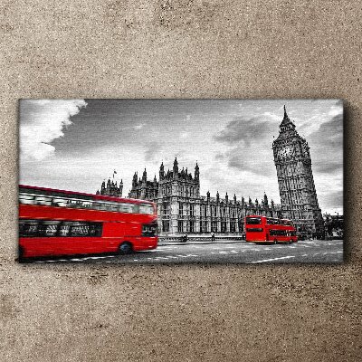 Red bus in London Canvas wall art