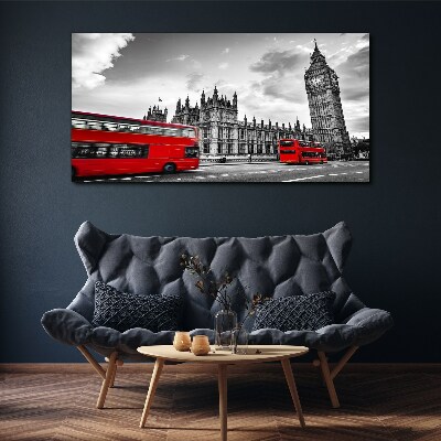 Red bus in London Canvas wall art