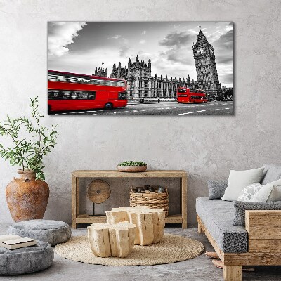Red bus in London Canvas wall art