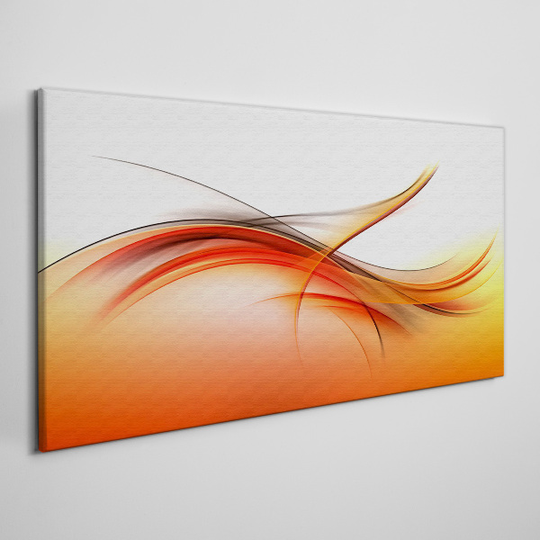 Dynamic waves in shades of orange Print on canvas