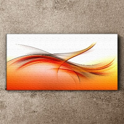 Dynamic waves in shades of orange Print on canvas