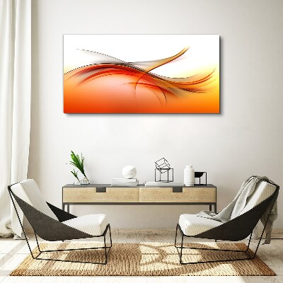Dynamic waves in shades of orange Print on canvas