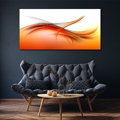 Dynamic waves in shades of orange Print on canvas