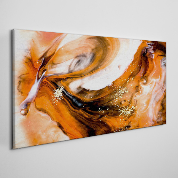 Golden swirls in orange tones Canvas wall art
