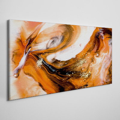 Golden swirls in orange tones Canvas wall art