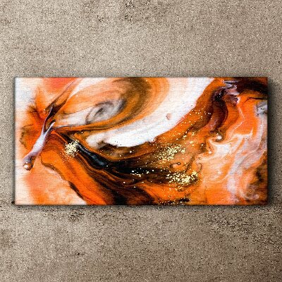 Golden swirls in orange tones Canvas wall art
