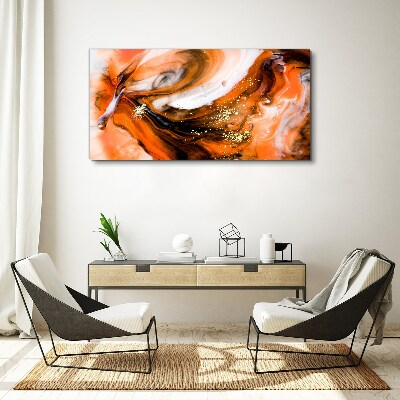 Golden swirls in orange tones Canvas wall art