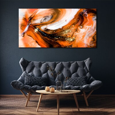 Golden swirls in orange tones Canvas wall art