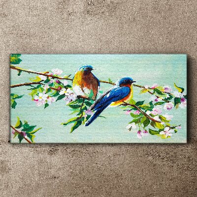 Birds on a flowering branch Print on canvas