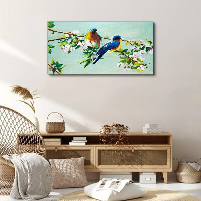 Birds on a flowering branch Print on canvas