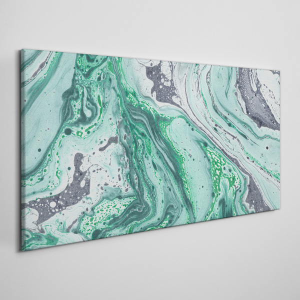 Green waves of abstraction Print on canvas