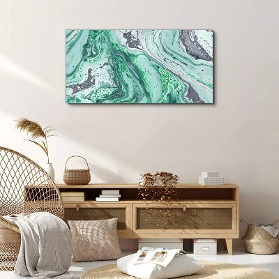 Green waves of abstraction Print on canvas