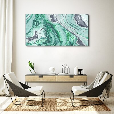 Green waves of abstraction Print on canvas