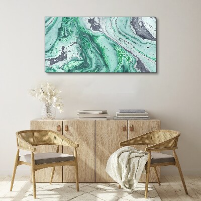 Green waves of abstraction Print on canvas