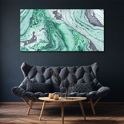 Green waves of abstraction Print on canvas